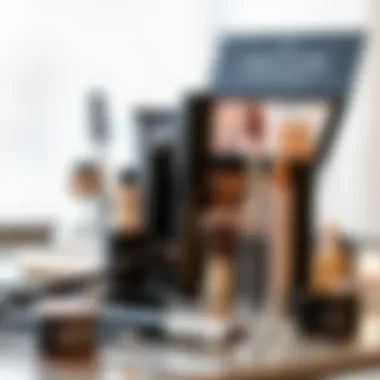 An elegant display of lash application tools and products