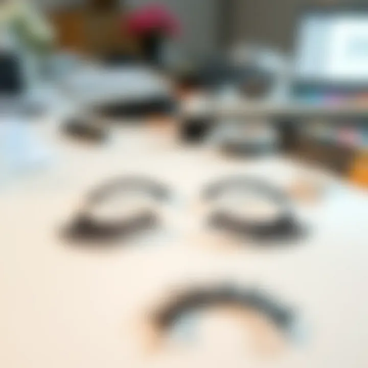 A beautifully arranged set of individual lashes on a clean work surface