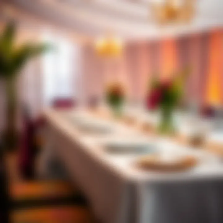 Elegant linen tablecloth in a vibrant celebration setting