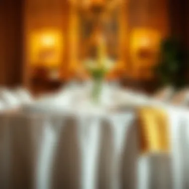 Stylish table setting with complementary linen tablecloth