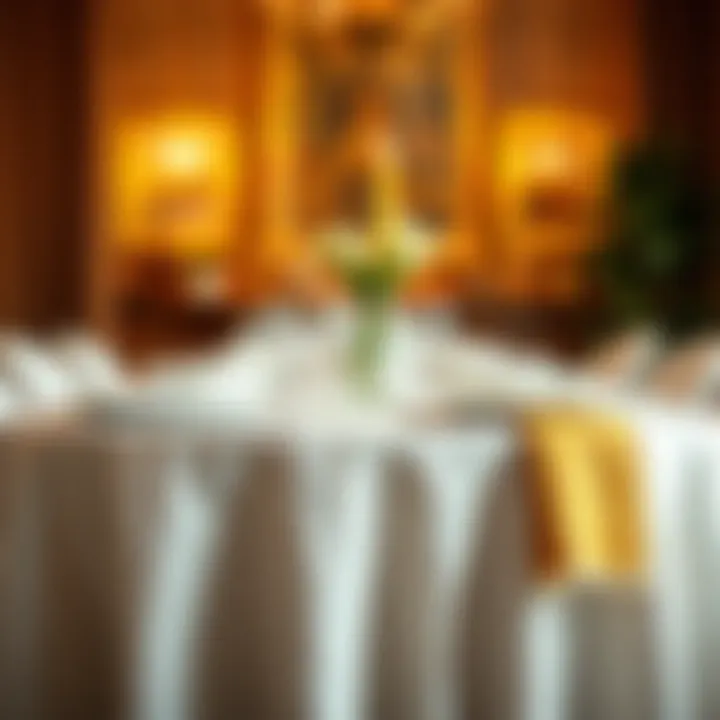 Stylish table setting with complementary linen tablecloth