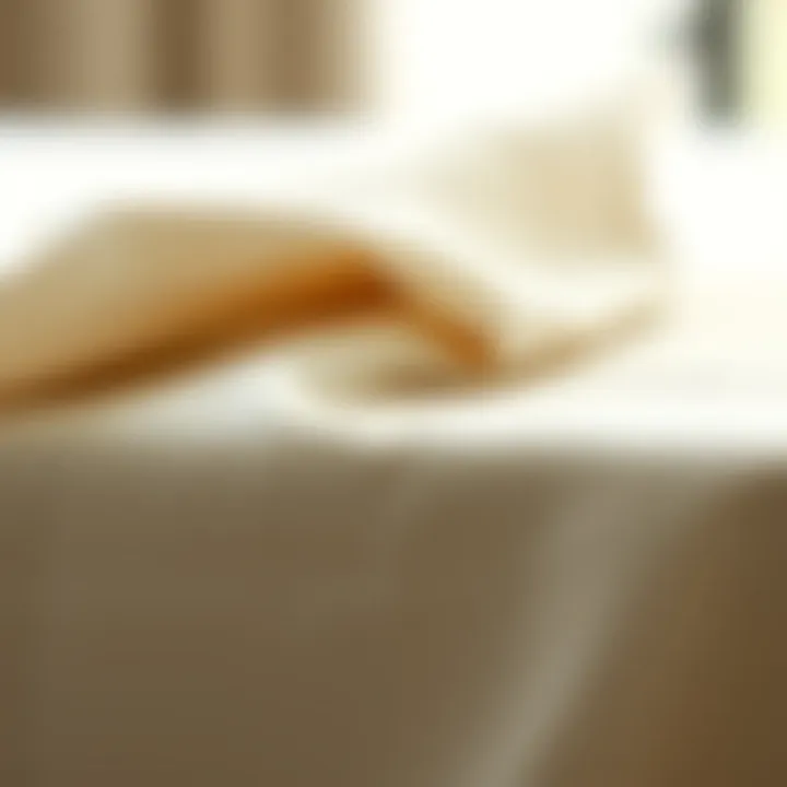 Close-up of textured linen fabric showcasing its quality