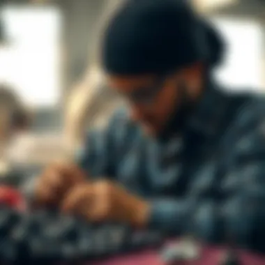 Artisan crafting blueberry designer pieces with precision