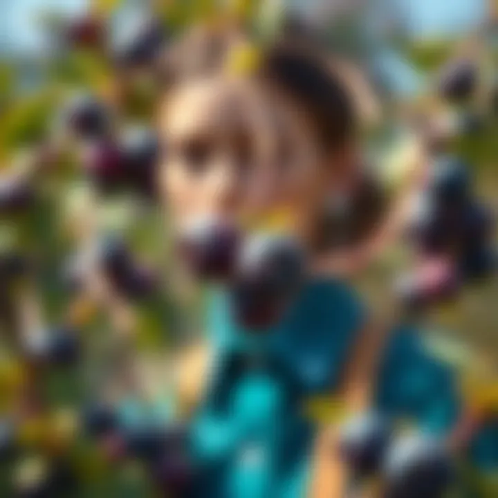 A visually striking blueberry color palette used in clothing designs