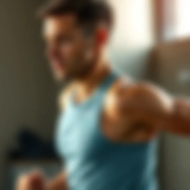 Athlete wearing breathable undershirt during a workout