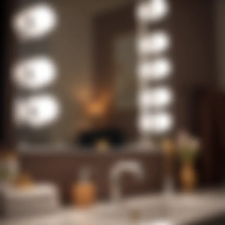 Close-up of vanity mirror light kit features