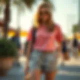 Casual Style with Drawstring Waist Shorts Stylish drawstring waist shorts in a casual setting