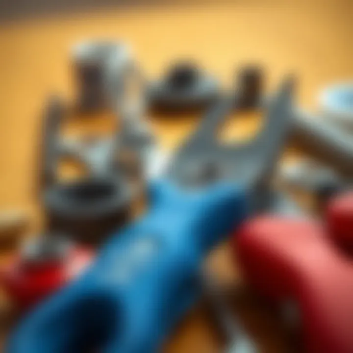 Illustration of grommet installation tools and supplies