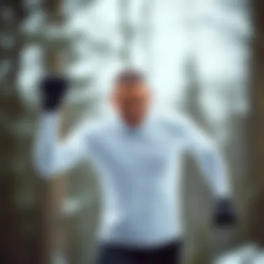 Athletic Performance with Cold Weather Compression Athlete showcasing the functionality of a cold weather compression shirt during an outdoor activity