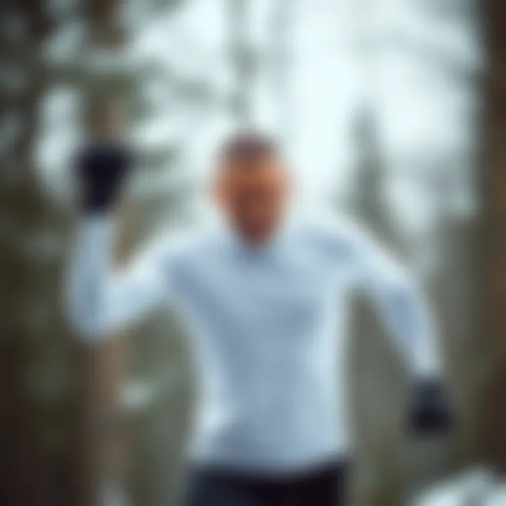 Athletic Performance with Cold Weather Compression Athlete showcasing the functionality of a cold weather compression shirt during an outdoor activity