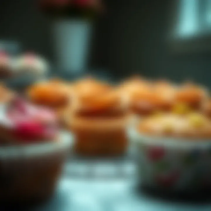 Cupcakes in Greaseproof Liners Baked cupcakes in greaseproof liners highlighting their presentation
