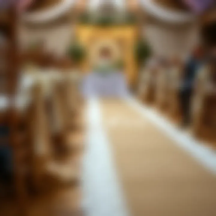 Beautifully customized burlap aisle runner with personalized elements