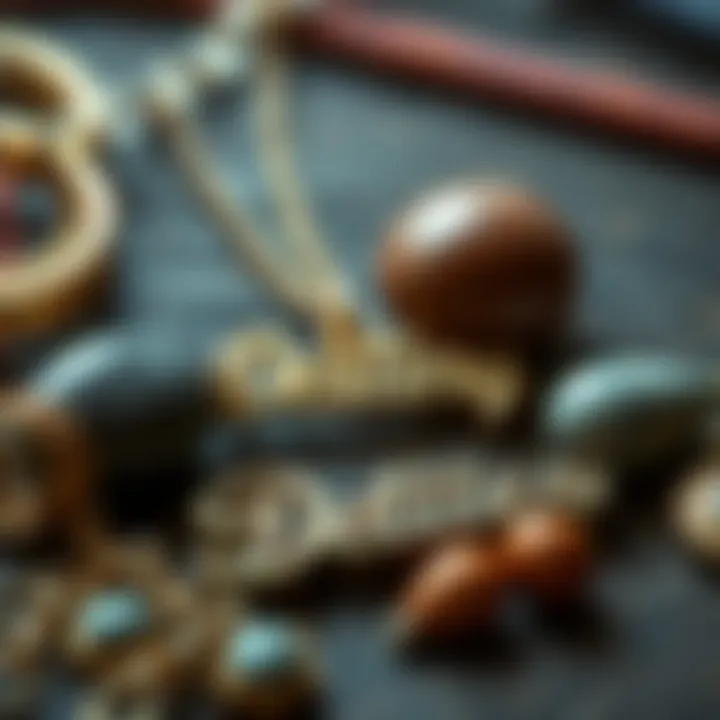 Craftsmanship and Materials Close-up view of various materials used in crafting name necklaces.