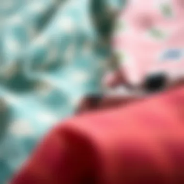 Various fabric swatches used for diamond patterned tights