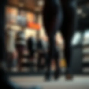 A historical display of diamond patterned tights through different eras