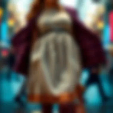 A stylish outfit featuring diamond patterned tights paired with a chic dress