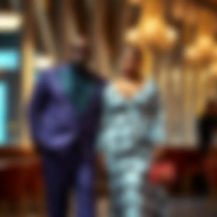 Elegant matching outfits for plus size partners