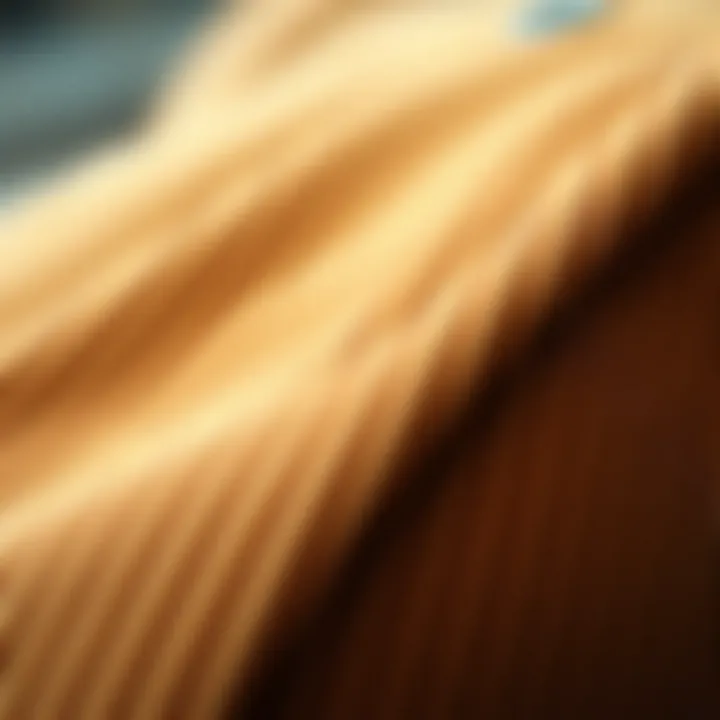 Close-up of corduroy fabric showcasing its texture