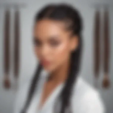 An elegant display of various box braid wig styles showcasing versatility