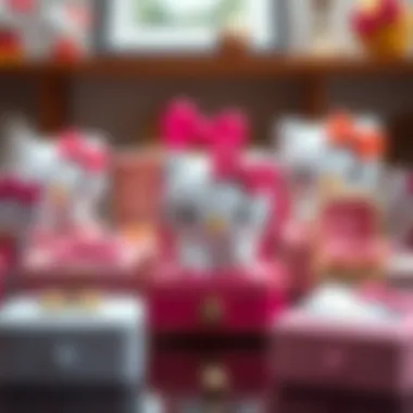 Diverse Collection of Hello Kitty Jewelry Boxes A collection of various Hello Kitty jewelry boxes showcasing diversity in design
