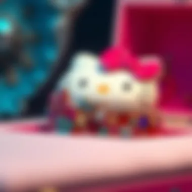 Colorful Embellishments on Hello Kitty Jewelry Box Close-up view of the colorful embellishments on a Hello Kitty jewelry box