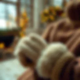 Elegant bear paw gloves in a cozy setting