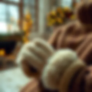 The Elegance of Bear Paw Gloves Elegant bear paw gloves in a cozy setting