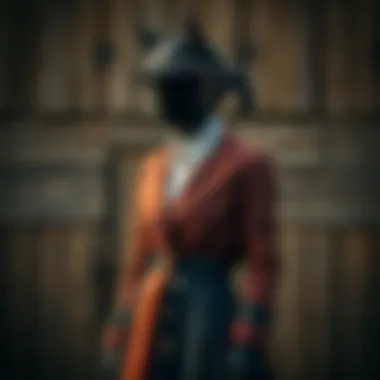 Elegant Equestrian Outfit An elegant equestrian outfit displayed against a rustic backdrop.