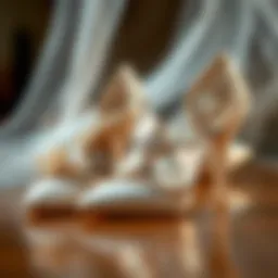 Elegant butterfly wedding shoes adorned with delicate embellishments