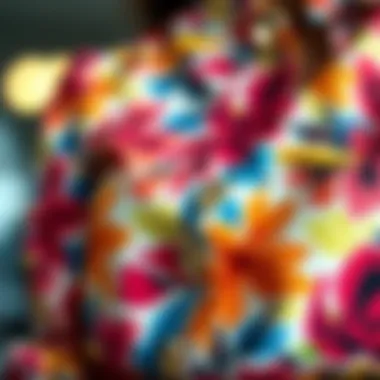 Elegant button front blouse showcasing vibrant fabric patterns