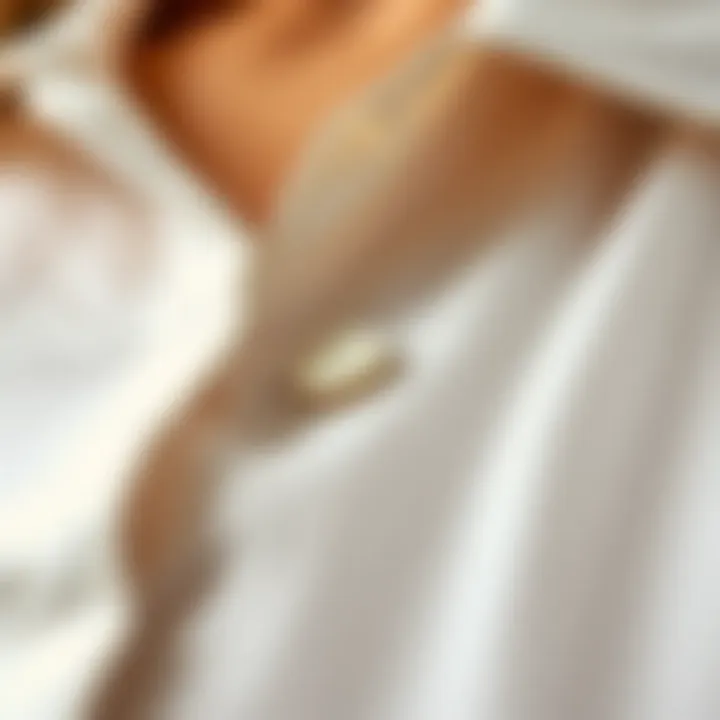Close-up of fabric texture highlighting the quality of button front blouses