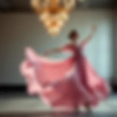 Elegant casual dance dress showcasing fluid movement.