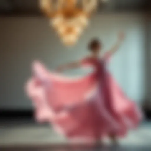 Elegant casual dance dress showcasing fluid movement.