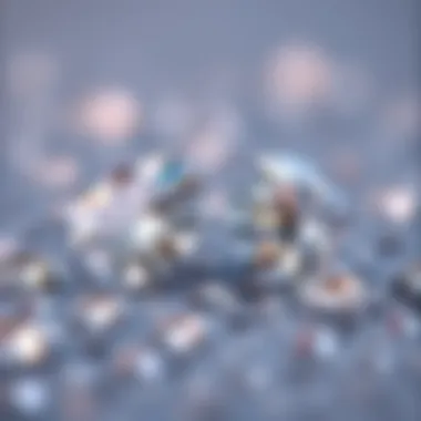 Detailed comparison of rhinestones and natural diamonds showcasing their differences