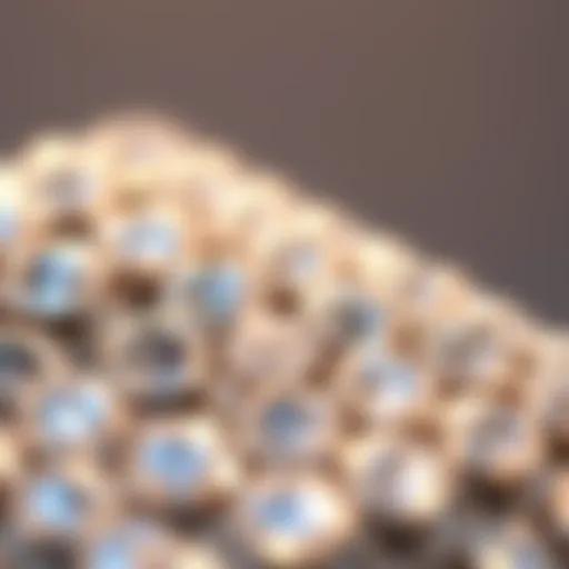 Close-up view of dazzling diamond rhinestones glimmering in sunlight