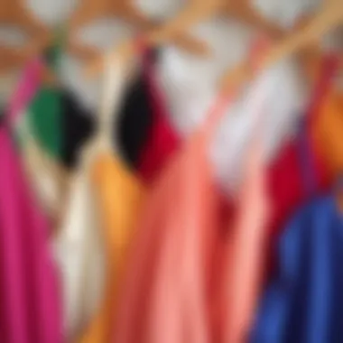 Racerback lace camisole in various colors arranged artistically