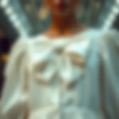 Showcase of fabric choices for white bow dresses emphasizing texture and quality