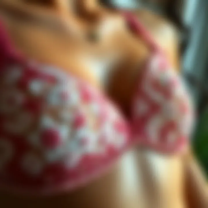 Close-up of an embroidered underwire bra showcasing craftsmanship