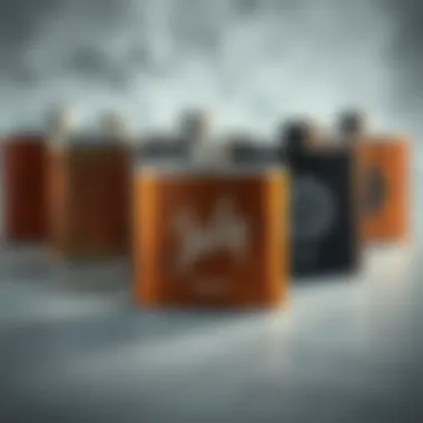 A collection of flasks highlighting various materials and finishes