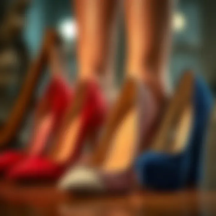 Diverse Materials for Extra Wide High Heels A variety of extra wide high heels in different materials