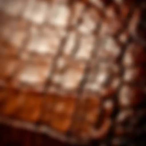 Luxurious faux crocodile leather texture