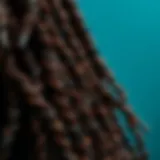 Textural detail of faux dread fabric highlighting unique weave patterns