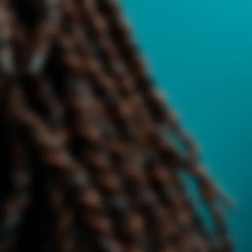 Textural detail of faux dread fabric highlighting unique weave patterns
