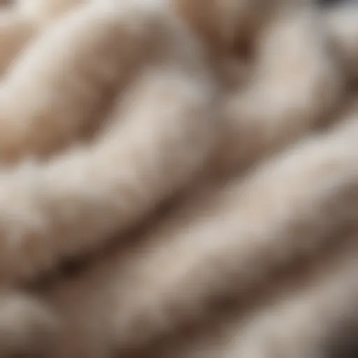 A close-up of soft, fluffy fabric showcasing its texture.