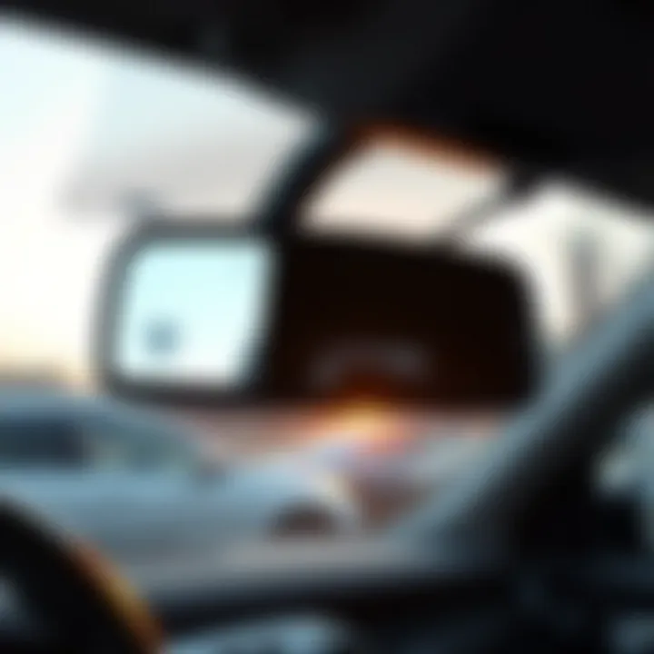 Installation process of a sun visor vanity mirror in a car