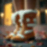 Elegant furry boots with intricate designs