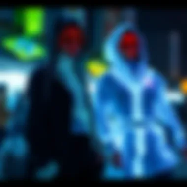 Eco-friendly glow in the dark garments showcased.