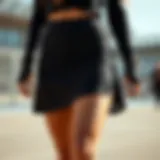 Fashion-forward high-waisted athletic skirt Stylish high-waisted athletic skirt on a model