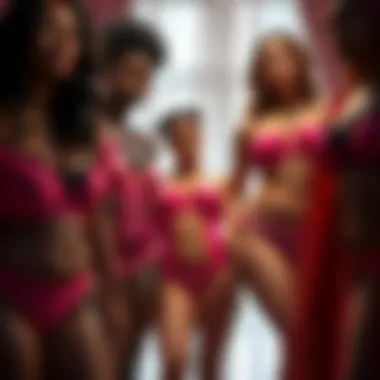 Diverse Body Types in Hot Pink Babydoll Lingerie Diverse body types represented in hot pink babydoll lingerie