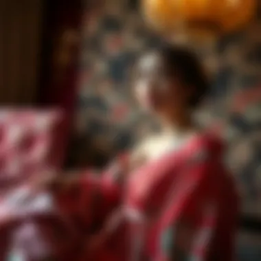 Luxurious fabrics used in kimono lingerie